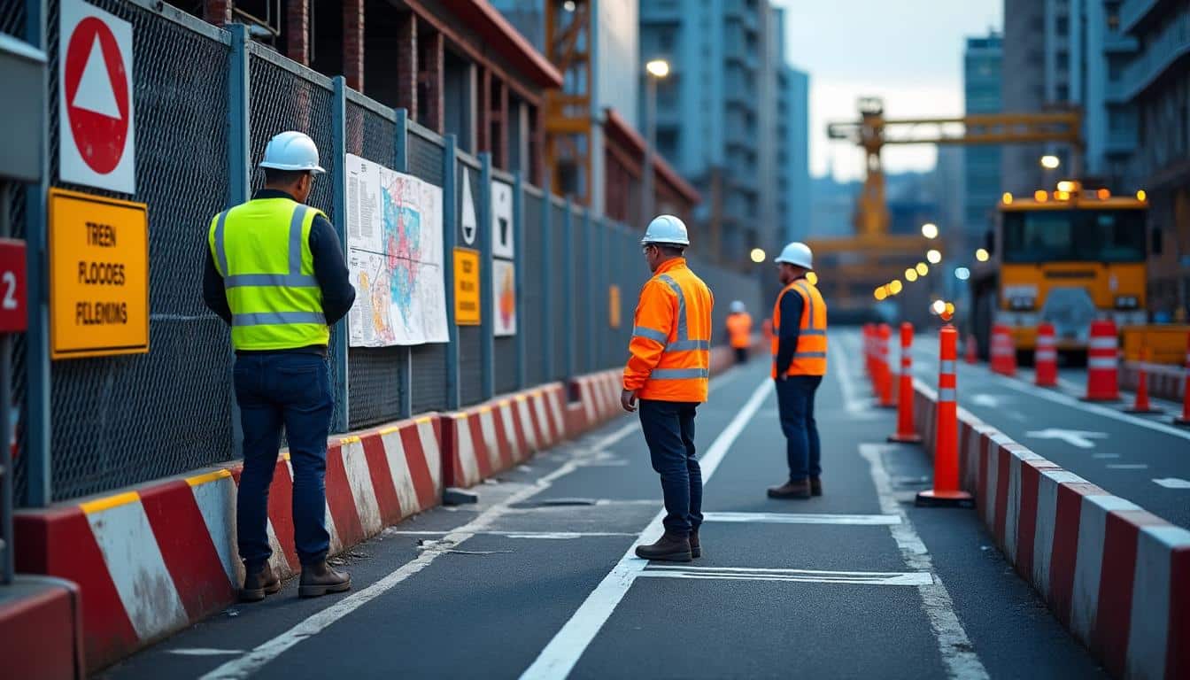 Illustration: Comprendre la définition et le cadre légal de la zone de déplacement en BTP