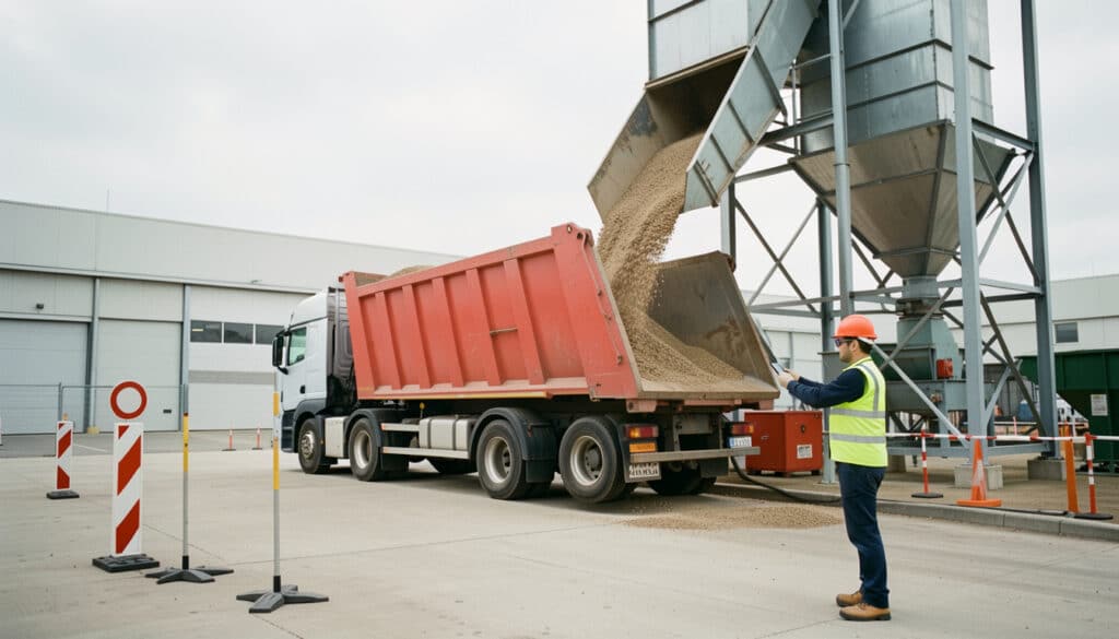 Chargement d’un camion en vrac : étapes et sécurité